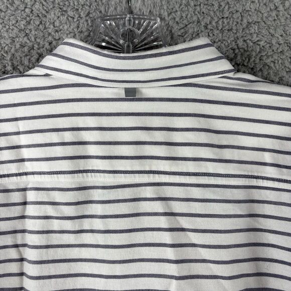 Lululemon Commission Shirt Mens Large L White Long Sleeve Button Up Striped - Picture 7 of 7